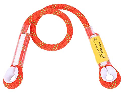 60/120/150 cm Corde d'escalade extérieure, Corde de sécurité d'escalade de Survie avec Anneau Portant Un Cordon de Longe d'alpinisme Polyvalent pour Les arboriste (Orange)