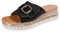 DFSDJEUW sandales randonnée femme Sandales Femme été Mode Mules Femmes Compensées Chaussons Bout Ouvert Plateforme Pantoufles Chaussures de Plage Antidérapantes Orthopédiques Sandals Black 42