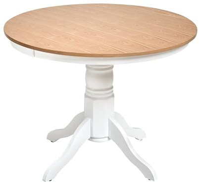 Beliani Esstisch für 4 Personen Holzoptik helle Esche rund ø 100 cm Holz-Mittelfuß Akron