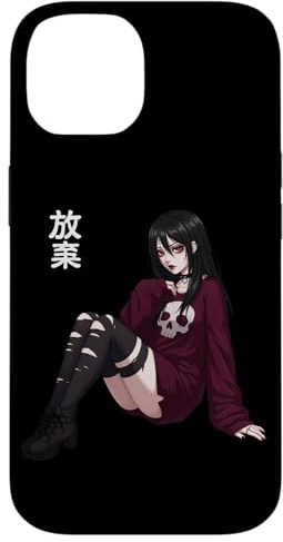 Mädchen Horror Anime Ästhetik Japanisch Waifu Gothic Hülle für iPhone 14