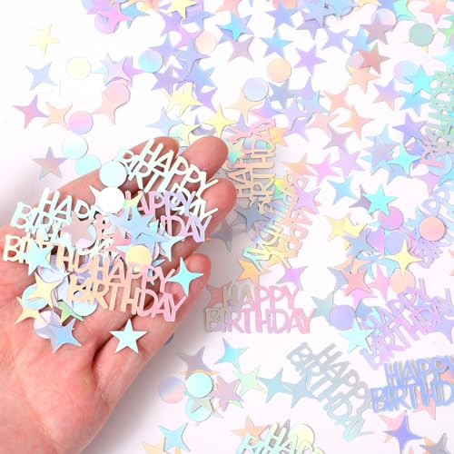 Birthday Confetti Table Decorations, Glitter Birthday Confetti for Table Metallic Colorful Party Confettis for Disco Themed Birthdays Anniversary Party DIY Crafts