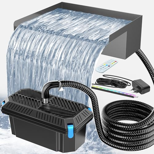 POPOSOAP 30 cm Wasserfall Set für Teiche mit 3-stufigem Filtersystem