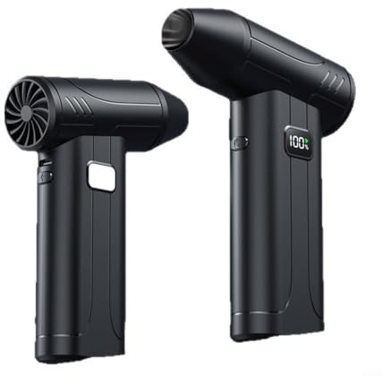 Soffiatore portatile con ventola turbo a 6 velocità, display digitale ad alta velocità 100000 giri/min, batteria 6000 mAh, luce LED per barbecue da campeggio all'aperto