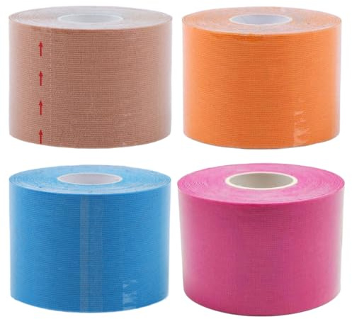 Vistnale 4Pcs Face Lift Tape, Anti Wrinkle Face Lifting Strap 1x197 Inch Breathable Facial Eye Neck Tape Patches for Forehead, Cheeks and Eyes|Facial mask