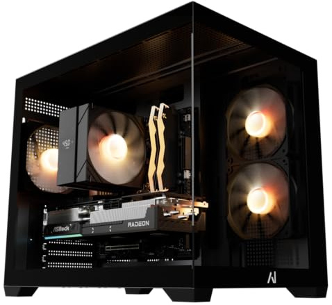 Andromeda Insights AMD Ultimate Budget Gaming PC - RX 9070 XT 16GB | Ryzen 5 9600X 3.9 GHz (5.4 GHz Turbo Boost) | 16GB DDR5 6000MHz | 1TB Gen4 SSD | 850W Gold | ARGB | Wi-Fi + BT | Win 11