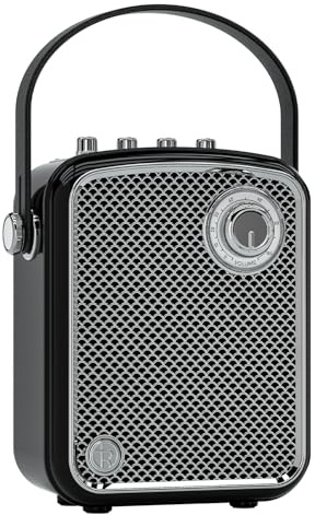 TOMPROAD Altoparlante Bluetooth retrò decorativo, portatile con bassi profondi e suono potente, subwoofer, DSP e TWS. Design vintage, ideale per casa, scrivania, comodino, feste e outdoor.