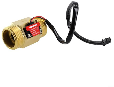 G1 Water Flow Sensor Switch Hall Effect Flow Meter Brass Turbine Counter DC5V-24V 2-50L/Min for Water Heater Industrial Pneumatic Control System(flow meter)