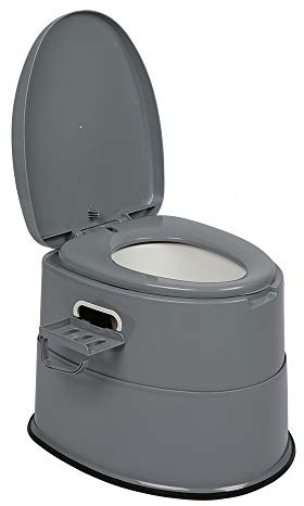 BreezTerra Tragbare Campingtoilette aus Kunststoff, Mobile Reisetoilette mit Trageeimer & Toilettenpapier-Halter, Leichtgewicht, WC für Camping, Innen- und Außenbereich