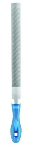 PFERD Werkstattfeile Halbrund, länge 250mm, halbrunde Feile, Kreuzhieb H3 auf zwei Seiten, inkl. Ergonomie-Feilenheft, 11213258 – für die Feinbearbeitung und zum Schlichten geeignet