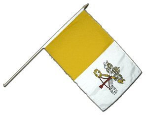 Digni Drapeau Vatican sur hampe - 60 x 90 cm