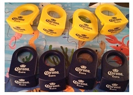 BanKhok Coronita Flaschenhalter (Corona Rita) 4 Gelb und 4 Blau