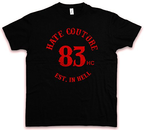 Club 83 HC Hate Couture T-Shirt - Biker MC SOA Rocker Tattoo Chopper FTW T Shirt Größen S - 5XL (XL)