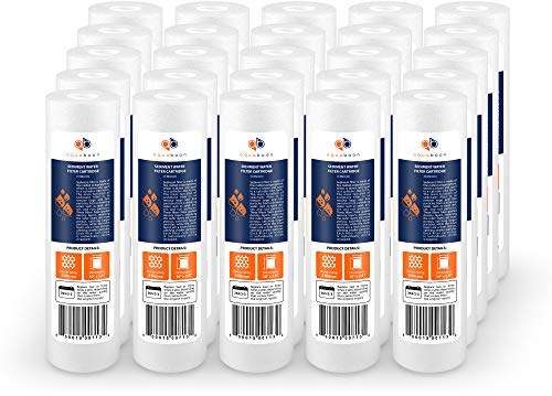 Aquaboon 5 Micron 10 x 2.5 Sediment Filter - Whole House Water Filter Replacement Compatible with Well Water Filters - P5, AP110, WHKF-GD05, 25-Pack