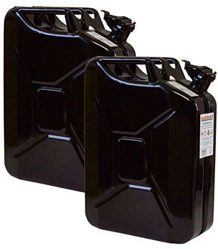 2er Set 20 Liter Benzinkanister Metall GGVS mit Sicherungsstift schwarz Blechkanister