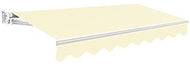Primrose 3m Manual Awning - Ivory Kensington DIY Patio Awning Gazebo Canopy Complete with Fittings and Winder Handle