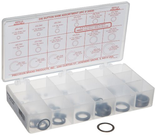 Small Parts Die Button Shim Assortment (Pack of 450)