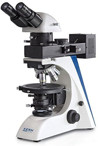 KERN Optics Polarisierendes Mikroskop für den flexiblen und professionellen Anwender, Infinity, Binokular Tubus, 12V/100W Halogen, Auflicht