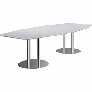 Konferenztisch mit Säulenfüßen 280x130/78cm weiß