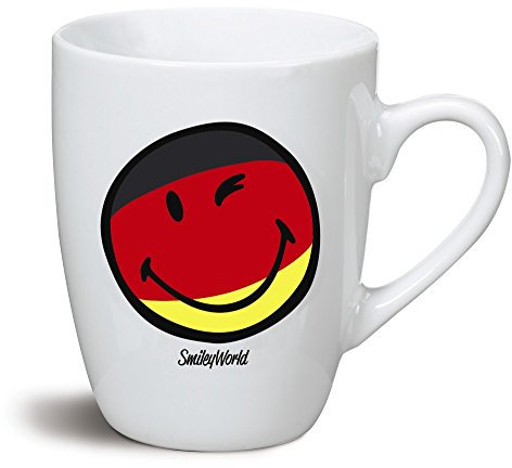 Nici 39214 - Tasse Smiley, Porzellan, 8 x 10 cm, schwarz/rot/Gold