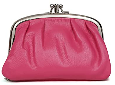 Hexagona Paris - Porte-Monnaie - pour Femme - Collection Coconuts - Fuchsia - en Cuir d'agneau - Porte-Monnaie - Portefeuilles et Porte-Cartes Femme - Porte Feuille - Compatible Carte de Crédit