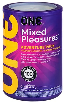 ONE® Condoms Mixed Pleasures | Variety Latex Condom Pack 100 Pack