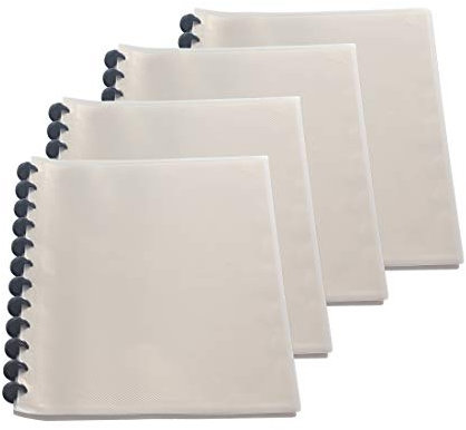 TUKA-i-AKUT 4pcs A4 Reliure Protège-Documents, pour 80 feuilles, 40 Pochettes Transparentes, PP Chemise Poche, Affichage Livre Présentation Reliure à Anneaux, Ensemble de 4, Gris TKD8029 Grey