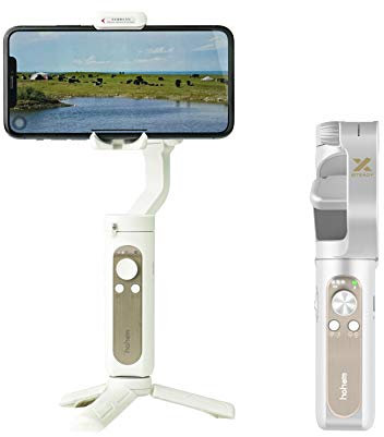 Hohem iSteady X ISX01W Ultraleichter, Faltbarer Handheld-3-Achsen-Gimbal-Stabilisator für iPhone und Android-Smartphone, Weiß