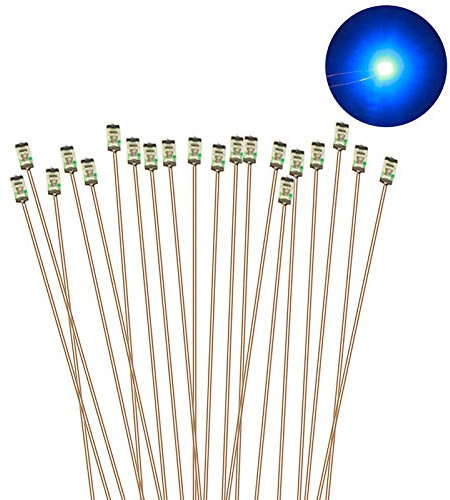 Evemodel NEU 20 STK. SMD LED BLAU Bauform 0603 +Cu-Draht 20cm Modelle Lampe C0603B-20-EU