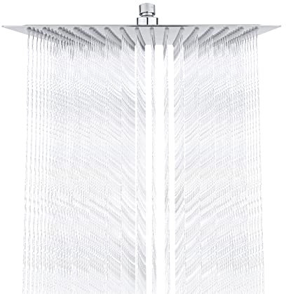 Ibergrif - Edelstahl Kopfbrause Regendusche, Duschkopf, 12 Zoll, Edelstahl M20294, Silber, 30 CM