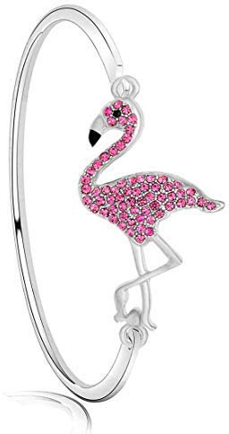 BNQL Be a Flamingo in a Flock of Pigeons Armband, Flamingo-Armband, Positivität, sei du selbst, BFF Geschenk, 20 cm, Edelstahl, Zirkonia