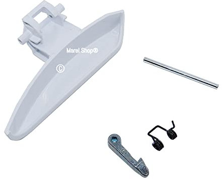 Marel Shop® - Maniglia Maniglietta Completa Gancio Nasello e Molla per Lavatrice compatibile con Electrolux Zanussi Rex Zoppas per Modelli: ZWF7240WWE - ZWF7230WWE