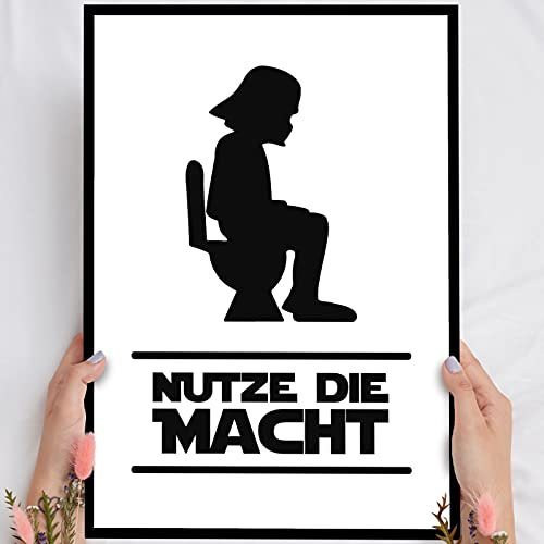 Elbeffekt Holzbild Nutze die Macht - personalisierbar zum Hinstellen/Aufhängen optional beleuchtet, Manner Geschenkideen mit Spruch auf Holz - Wand-Bild Aufsteller Dekoration - persönliches Geschenk