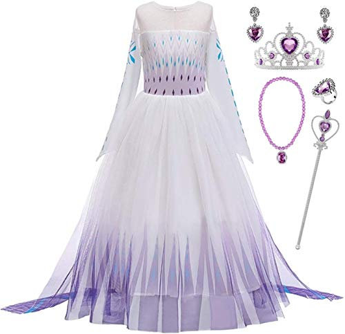 Emin Elsa Costume Reine des Neiges 2 Elsa Robe Fille Enfant Fille Princesse Elsa 2 Costume de Noël