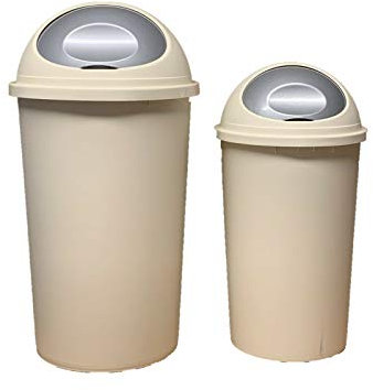 KetoPlastics BULLET BIN 25L AND 45L Colour Bin for Home Garden Office School Kitchen Bathroom Top Bin Portable Pedal Bin Removable Lid - CREAM (45L)