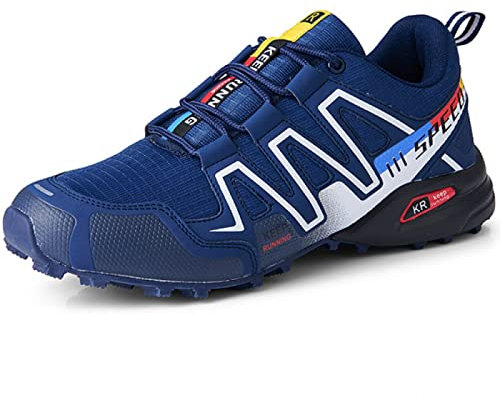 AGYE Fahrradschuhe Herren,rutschfeste Fahrradschuhe Rennrad Mountainbike MTB Schuhe Flat Assisted Sportschuhe,Blue-45