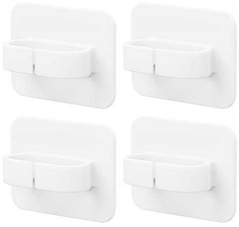 Cabilock 4pcs Spray Bottle Hanger Broom Mop Grippers Spray Bottle Storage Rack Hook Bathroom Storage Clips Hanging Circle Hooks for Bathroom Accessories White, 6.5x4.9cm