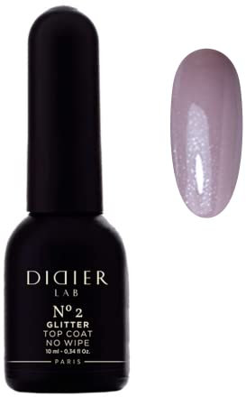 Didier Lab - Premium Top Coat Glitter 2 - UV Gel Nagellack - Top Coat Gel UV - Schutz vor Kratzern - Gelnagellack für UV Lampe - Für Gellack - Kein Dispersionsschicht UV Nagellack - Gel Nail Polish