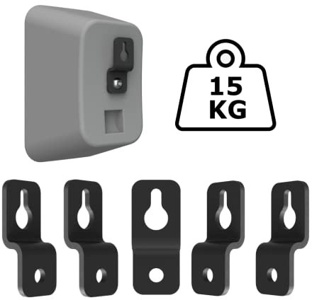 Mars Outpost Slim Universal Satellite Speaker Metal Brackets/Audio Home Theater Surround Wall Mount Support System for Logitech, Panasonic, Bose, Sonos, Yamaha, Others - 15 kg / 5-Pack Made in UK