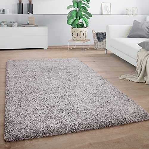 Paco Home Teppich Wohnzimmer, Schlafzimmer/Hochflor Shaggy in versch. Designs Farben und Größen, Grösse:60x100 cm, Farbe:Grau 13