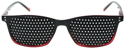 VANLO Rasterbrille 415-ASRG - schwarz roter Rahmen - normales Raster