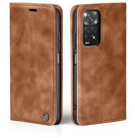 LBH Handyhülle für Xiaomi Redmi Note 11 Pro / 11 Pro 5G in Hellbraun mit Karten- und Geldfach Smartphone Hülle mit Standfunktion Flip Case Schutzhülle Magnetverschluss Vintage