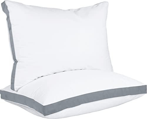 Utopia Bedding Almohadas de Cama para Dormir tamaño estándar (Gris), Juego de 2, Calidad de Hotel refrescante, Almohada Reforzada para Dormir Boca Arriba, Boca Abajo o de Lado