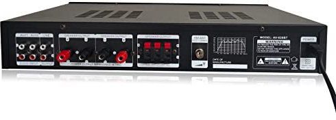Amplifier HiFi Digital Amplifier USB Bluetooth Remote Control Stereo 5 Channel Microphone Mini FM Audio Metal Power Preamplifier Receiver Music Player Power Amplifier Full Amplifier Radio Black