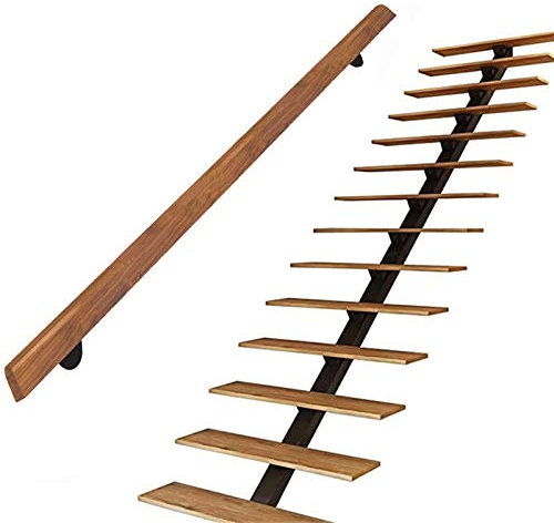 Main courante -Kit complet (1ft-20ft).Rampes d'escalier/mains courantes en bois massif, intérieur de villa Loft anciennes poignées antidérapantes Clôture de couloir d'accès familial, pin ( Size : 19ft