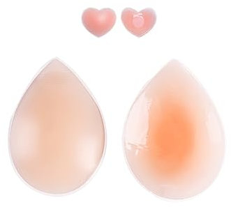 Camel Toe Concealer, Invisible Camel Toe Cover Reusable Silicone Adhesive Pads with Nipple Covers for Women Leggings Swimsuit, Cream, Large