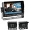 VSG24 Rückfahrkamera 7 HD Profi Set inkl. 2 x IP69K Kamera, Monitor, Kabel - Wasserdicht Nachtsicht 12V-24V Einfache Montage/Robustes Rückfahrsystem für Auto Wohnwagen LKW Anhänger Wohnmobile