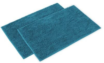WohnDirect Badematten Set 2 teilig - Petrol 50 x 80 cm - rutschfest & Waschbar - Badvorleger, Badezimmerteppich, WC Vorleger