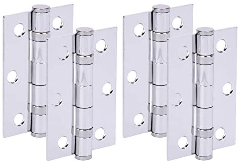 HANDLEZONE® Door Hinges 2 Pairs 76mm / 3 inch Ball Bearing, with Screws - Polished Chrome