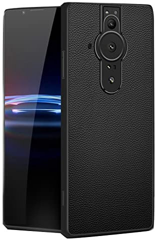 EKSED Hülle für Sony Xperia Pro-I, schlanke Handyhülle aus echtem Leder mit Kameraschutz, Anti-Klopf-Rückseite, weiche TPU-Business-Shell für Sony Xperia Pro-I