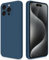 GiiYoon Cover per iPhone 15 Pro Max Custodia in Silicone, Custodia Antiurto Case Sottile in Silicone TPU con Strato Interno in Fibra e Protezione della Fotocamera, Blu